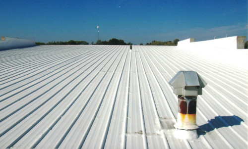 Photo of the upper roof coated with Aztec's 2000 Finish Coat.